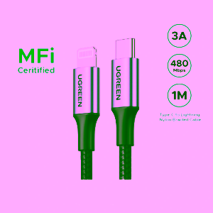 Ugreen Type C to Lightning braided cable, MFi US304 1m